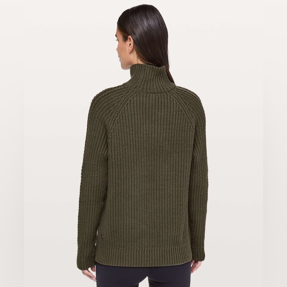 Lululemon Bring The Cozy Turtleneck Dark Olive Size 4 - Picture 3 of 11